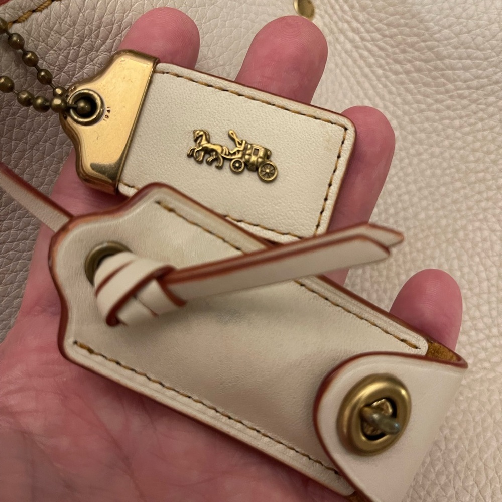 Coach 1941 Rogue 38124 Chalk Natural Pebble Leather with Oxblood, Suede Lining - Picture 7 of 12